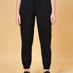 Ajile by Pantaloons Jet Black Cotton Sports Joggers-picture-34