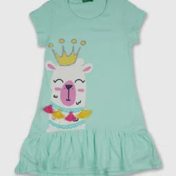 United Colors of Benetton Kids Blue Cotton Dress image 1