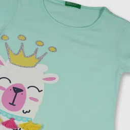 United Colors of Benetton Kids Blue Cotton Dress image 3