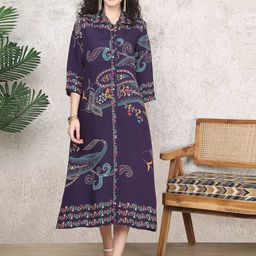 Claura Women Printed A-Line Midi Dress-picture-30