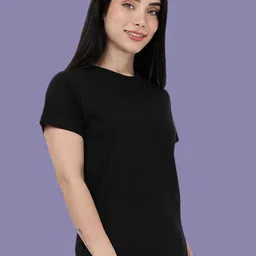 Kryptic Women Pack Of 2 Relaxed Fit Round Neck Pure Cotton Lounge Tshirts image 5