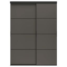 ikea skytta / mehamn Sliding door combination, black/double sided dark grey, 177x240 cm-picture-47