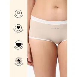 INTIMATE QUEEN Lacy Corn Bae Ultra Soft PH Balancing Boyshorts (Black Beige) (Pack of 2) image 2