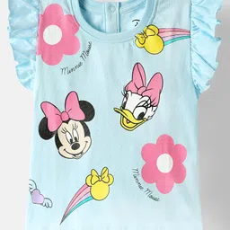 kookie kids india disney Kookie Kids Disney Single Jersey Knit Frill Sleeves Minnie Mouse Printed T-Shirt - Light Blue-picture-17