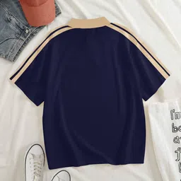 JUMPCUTS Men Typography Printed Polo Collar Cotton Relaxed Fit T-shirt image 4