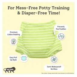 SuperBottoms Padded Underwear for 2-3Y Babies Potty Training Pants for Mess-Free Diaper-Free Time Garden Green Pack of 12 image 3