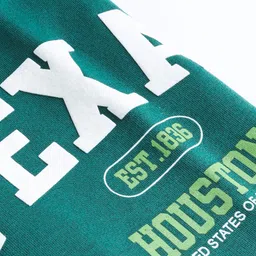 Doreme Knit Fleece Woollen Pant With Text Print & Cut & Sew Design - Turquoise image 4