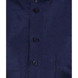 SG Yuvraj Kids Gold & Navy Textured Pattern Full Sleeves Kurta Set image 5