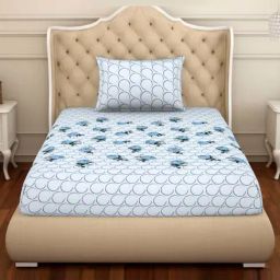 Spaces Ice Water Cotton  Single Size Bedsheet With Pillow Cover-picture-37