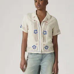 Levi'S Beige Linen Regular Fit Embroidered Shirt-picture-30
