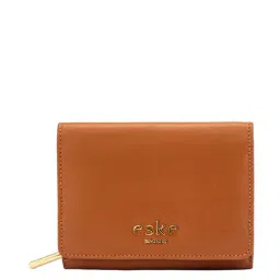 Eske Tiyo Brown Solid Tri-Fold Wallet for Women-picture-11