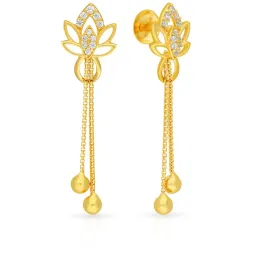 Malabar Gold and Diamonds 22k Yellow Gold Floral Earrings for Women image 1