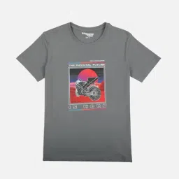 Gini & Jony Kids Grey Cotton Printed T-Shirt-picture-28