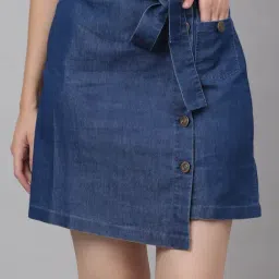 NEUDIS Blue High-Low Mini Skirt-image-71