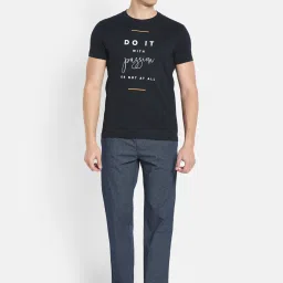 Octave Navy Printed Regular Fit T-Shirt & Trackpants Set image 1