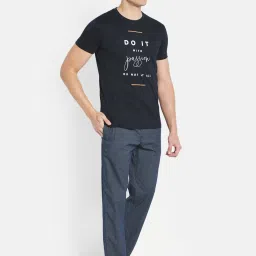 Octave Navy Printed Regular Fit T-Shirt & Trackpants Set image 3