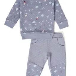 MiArcus Kids Grey Printed Full Sleeves Sweatshirt with Pyjamas-picture-22