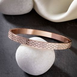 NVR Men Rose Gold-Plated Stainless Steel Kada Bracelet-picture-33