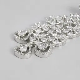 Estele Silver-Plated Teardrop Shaped Drop Earrings image 4