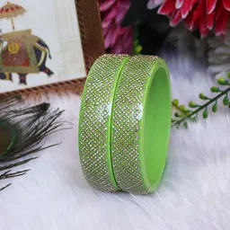 TAJ BRIDAL STORE Set Of 2 Rhinestone Studded Kada Bangles-picture-11