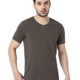 UnderJeans by Spykar Elephant Grey Regular Fit Solid T-Shirt-picture-14