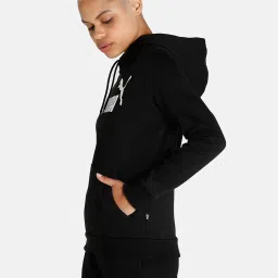 Puma Essentials Black Graphic Print Hoodie image 3