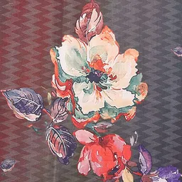 Moda Rapido Women Grey Dola Silk Digital Print Saree image 2