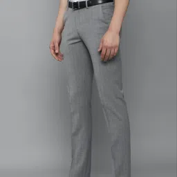 Louis Philippe Permapress Grey Slim Fit Checks Trousers image 3