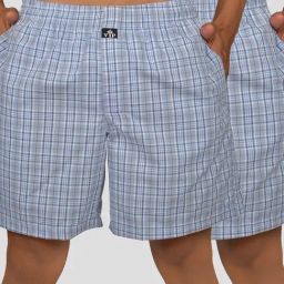 VIP Sky Blue Relaxed Fit Check Boxers - Pack of 2-picture-14