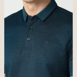 Van Heusen Blue Cotton Slim Fit Printed T-Shirt image 5