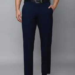 Louis Philippe Navy Blue Slim Fit Trousers image 1
