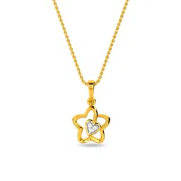 Kisna Diamond & Gold Jewellery 14k Heart In Flower Pendant-picture-32