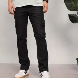 Nautica Men Straight Fit Cargo Style Stretchable Jeans-image-14