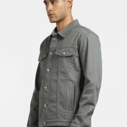 Jack & Jones Grey Cotton Regular Fit Jacket image 3