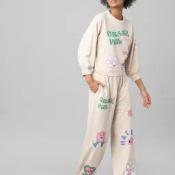 Only Beige Printed Sweatshirt image 4