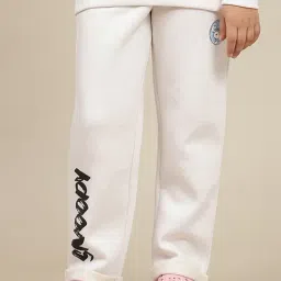 Kidsville Girls Grey Cotton Blend Printed Joggers-image-44