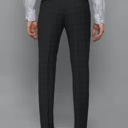 Louis Philippe Black Slim Fit Checks Trousers image 2