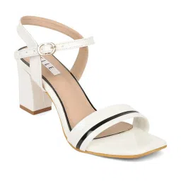 Elle Women's White Ankle Strap Sandals image 2