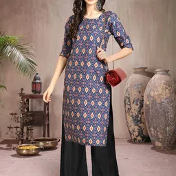 Ethnic basket Women Multicoloured Poly Crepe Kurta Sets-picture-18