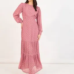 Styli Pink Printed Tiered Dress-picture-11