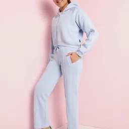 Lil Tomatoes Blue Fleece Regular Track Suit image 4