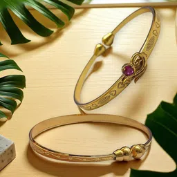 AARTISAI Set Of 2 Gold-Plated Stone StuddedBangle image 2