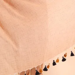 BLOUSON Printed Checked Jamdani Saree image 4