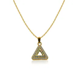 De-Ultimate Gold-Plated Triangular Pendants with Chains image 1