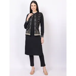 KEIKO Ethnic Motifs Printed Round Neck Straight Kurta with Trousers image 1