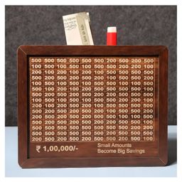 NEGOCIO Piggy Bank - Wooden Saving Box 100000, Wooden Money Saving Box Adult 100000 with Counter, Stylish Money Bank for Kids and Adults, Durable Wooden Design for Secure Savings- Pack of 1- Color May Vary-picture-7