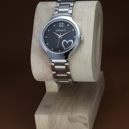 VIRAKTI Women Brass Textured Dial & Stainless Steel Straps Analogue Watch SAT-09-BLACK-picture-31