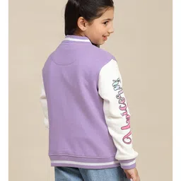 Kidsville Full Sleeves Unicorn Printed Sweatshirt - Purple & Off White image 3