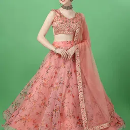 Piludi Printed Semi-Stitched Lehenga & Unstitched Blouse With Dupatta-picture-28