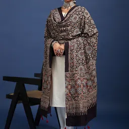 Taavi Ethnic Motif Printed Pure Cotton Dupatta-image-97